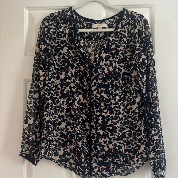 Navy Sheer Printed Shirt